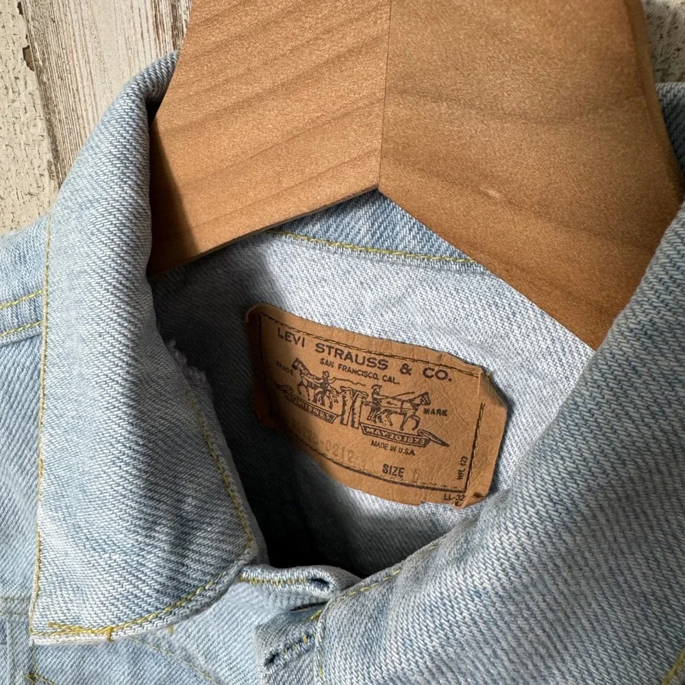 Little Levi's 90s Vtg Orange Tab‎ Snap Button Denim Jacket Kids Size 6 USA